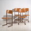 Vintage lounge chairs (c.1950). Set of 4 pieces – Dining chairs, Wood, Metal, Retro (photo 10 of 28)