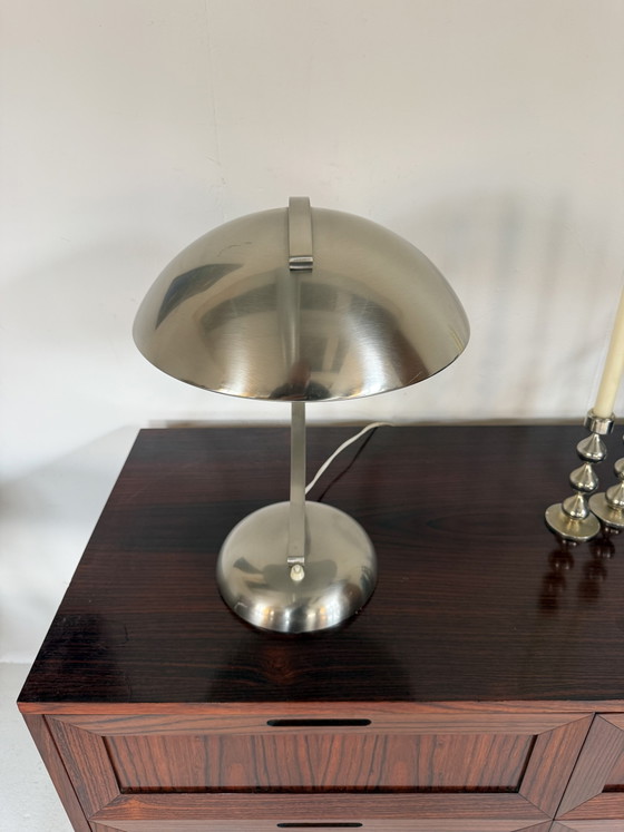 Image 1 of Vintage Chrome Art Deco Table Lamp, Hillebrand Style ‘70s