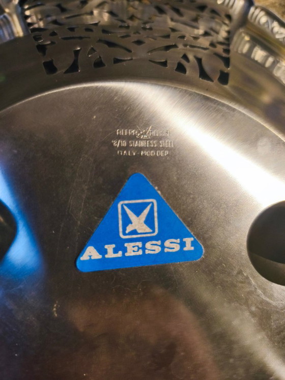 Vintage Alfra Alessi mandkom van roestvrij staal met geperforeerde rand - Italië, jaren 1960, midden 19e eeuw (photo 3 of 7)