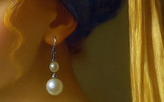 Image 1 of Framed Canvas Print "Girl with a Pearl Earring" by Johannes Vermeer / Wall Art (60 x 60 cm)