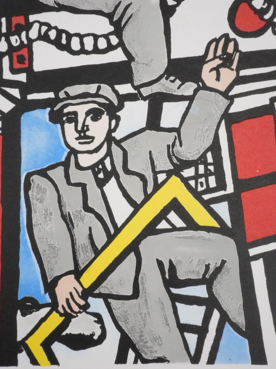 Fernand Leger : Les Constructeurs Saluant, Lithographie Signée – Lithographies et sérigraphies, Paper (photo 10 of 11)