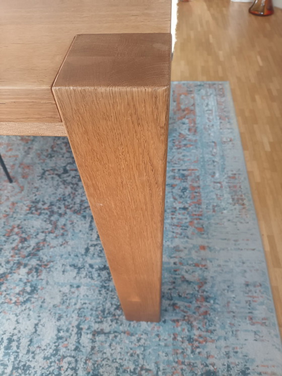 Table de salle à manger robuste en chêne, Tables de salle à manger, Bois, Marron (photo 4 sur 5)