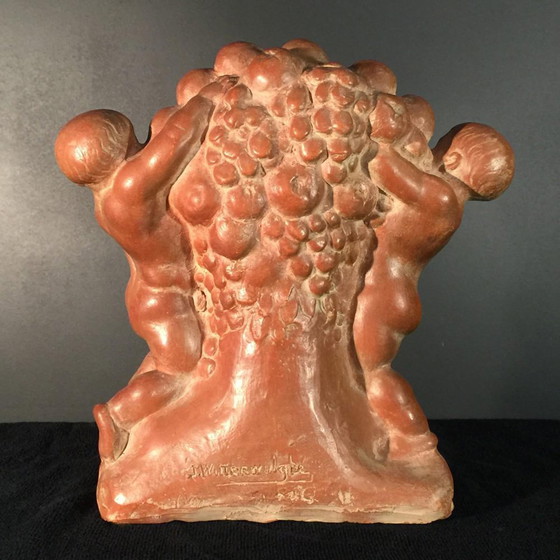 Joseph Witterwulghe, Sculptures Art Déco Abondance & Putti, 1925, Terre Cuite – Art Deco (photo 5 of 18)