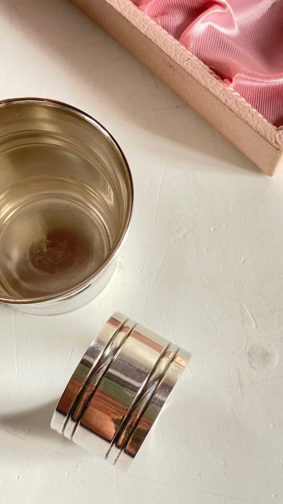 Image 1 of Silver-plated glass and napkin ring by UDNER