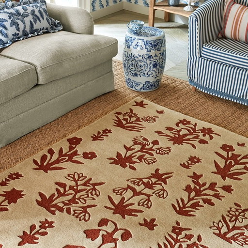Carta da parati Sanderson Woodland in lino/marrone rossiccio, 170 x 240 cm