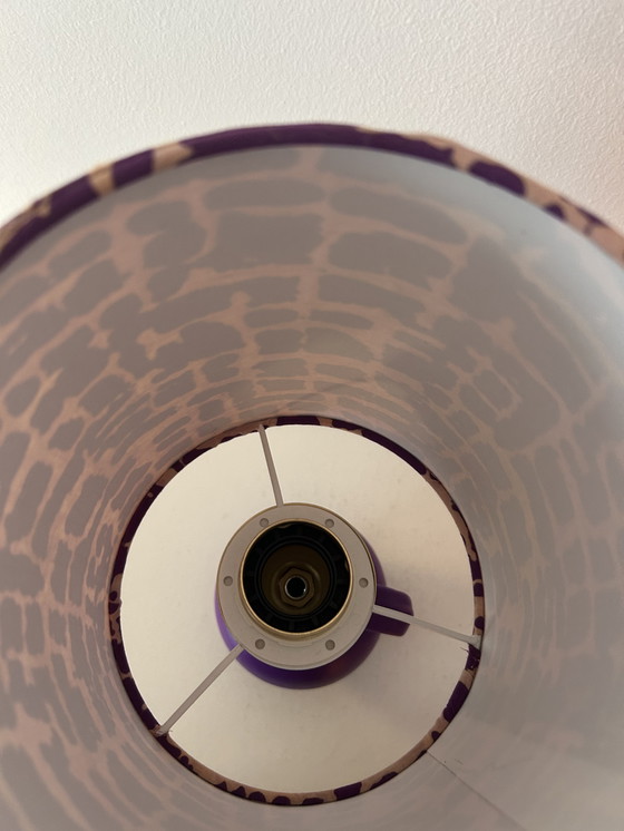 Image 1 of Expressieve tafellamp in de trendy kleur Plum Noir, gemaakt van een vintage WGP design vaas.