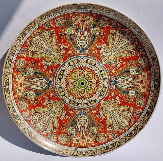 Image 1 of Large Chinese decorative plate with traditional Middle Eastern and Islamic patterns.