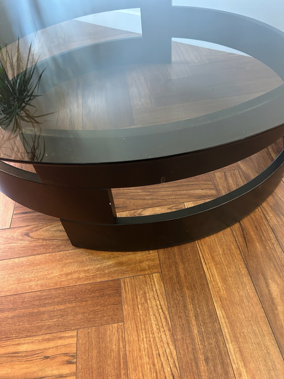 Space age black coffee table with smoked glass – Wood (photo 7 of 9)