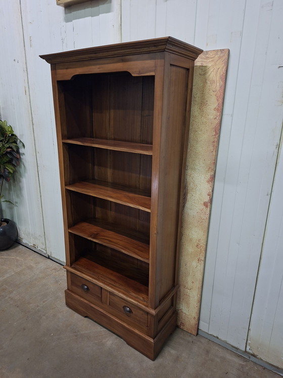 Image 1 of Libreria antica in teak con cassetti, dimensioni: 88x35 cm e 180 cm di altezza.