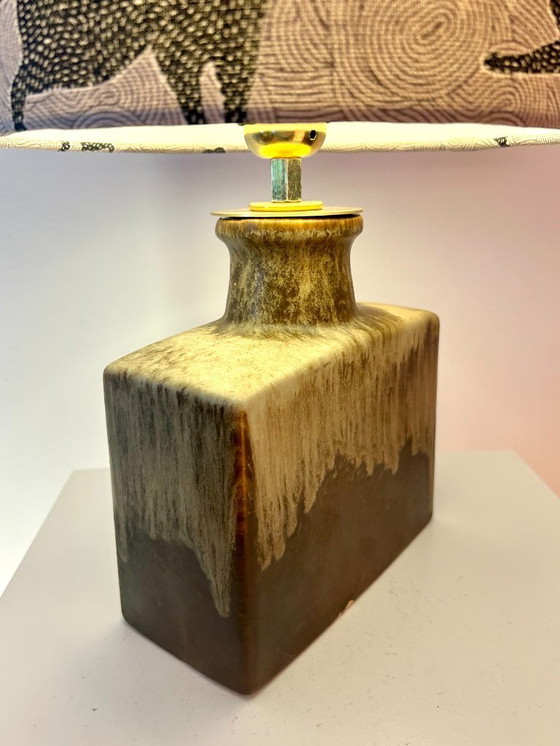 Image 1 of Upcycled Scheurich fireplace vase with high-quality lampshade