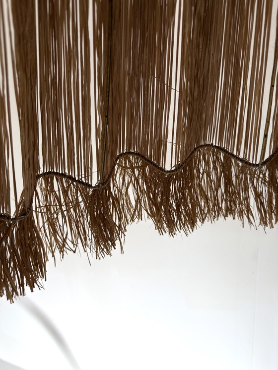 Image 1 of Lampada da terra vintage con paralume in rafia, anni '60