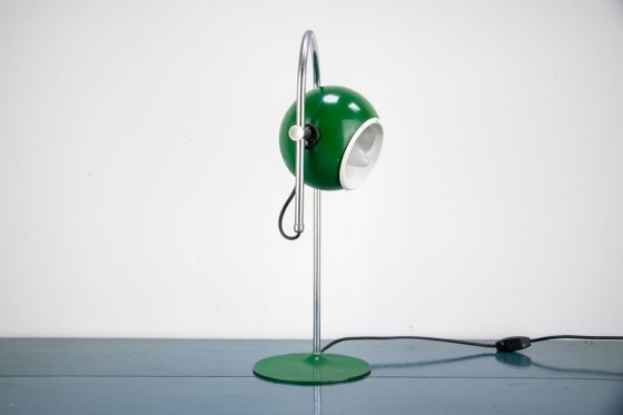 Lampada da scrivania eyeball verde, Space Age, anni '70, Lampade da scrivania, Metallo, Cromo (foto 5 di 5)