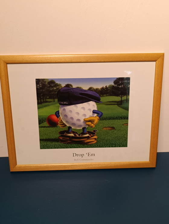 Image 1 of 2 signed Bob Commander framed lost ball and drop 'm