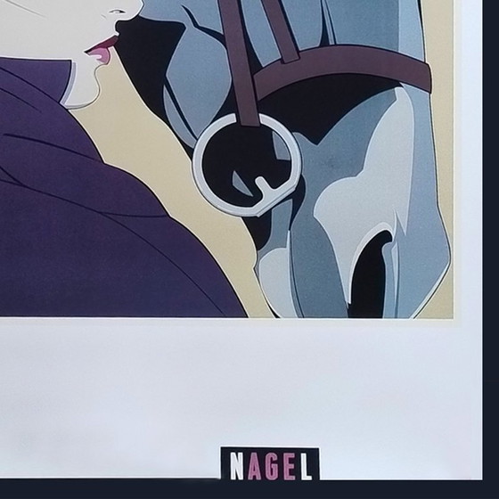 Image 1 of Splendido poster originale di Patrick Nagel degli anni '90 "Commemorativo n. 13"
