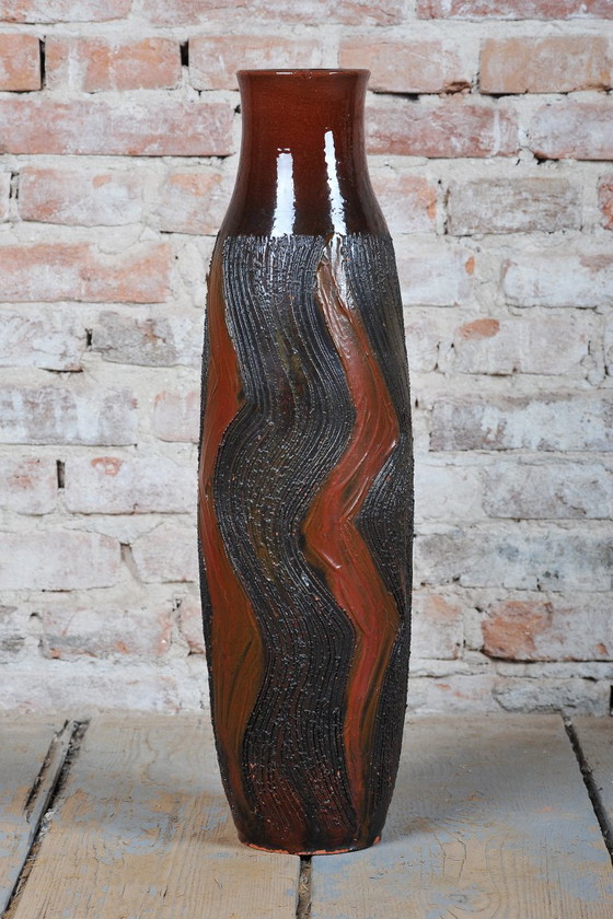 Original Mid-Century Vase, Ceramic, Well-Preserved Condition, Czech, 1950s (photo 3 of 8)