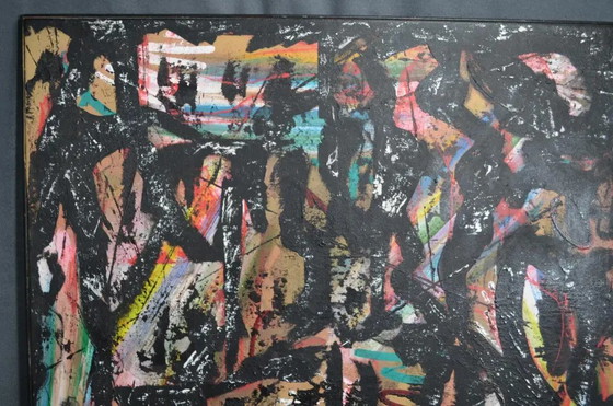 Bernard Laymet (20th Century) "Untitled" Acrylic on Canvas Signed – Paintings & Drawings, Abstract (photo 3 of 9)