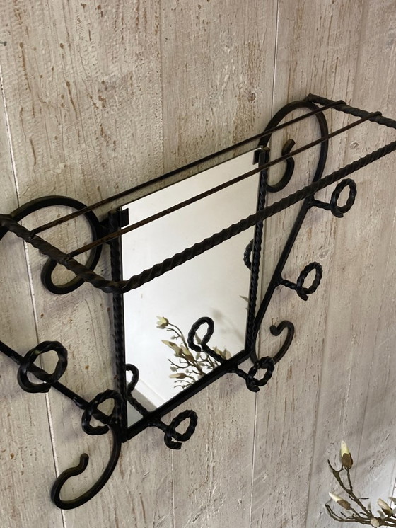 Image 1 of Wrought iron wall-mounted coat rack