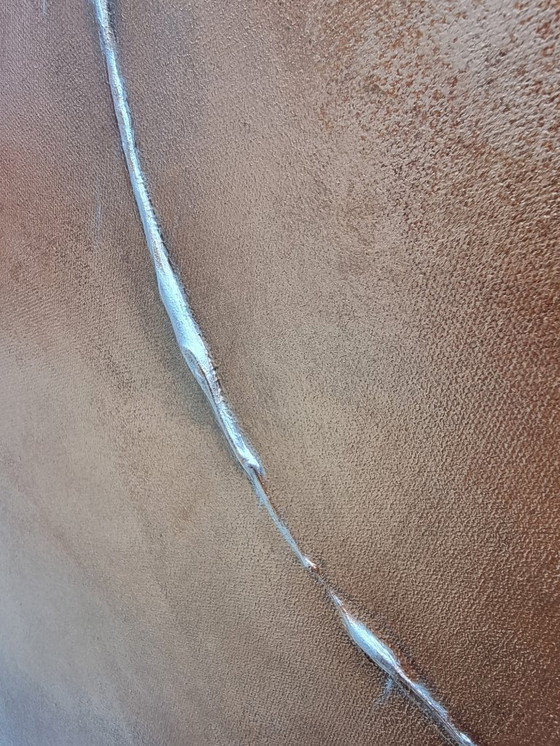 Image 1 of Hand-painted abstract minimalist painting bronze 100x140 cm