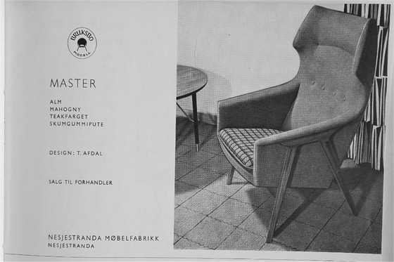 Image 1 of Poltrona Wing Master vintage in olmo di metà secolo di Thorbjörn Afdal per Bruksbo, anni '60