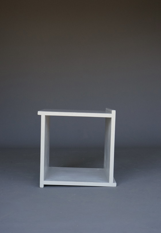 Image 1 of Minimalistischer Sperrholz-Würfelhocker, 1960er Jahre