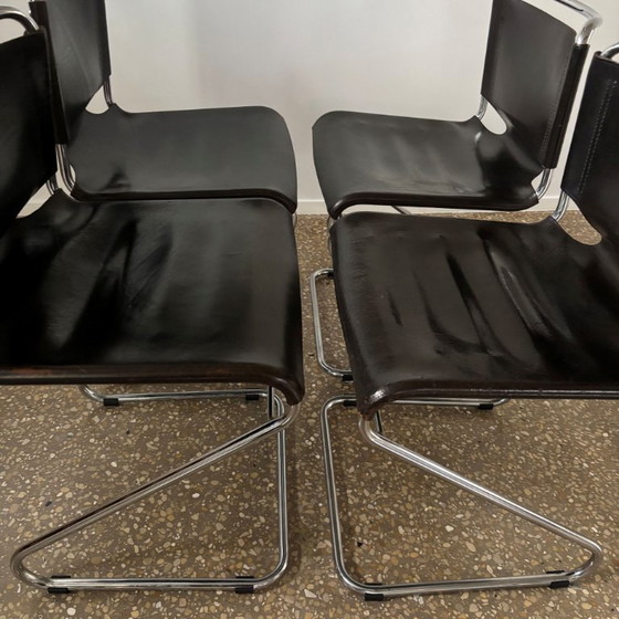 Image 1 of Ensemble de 4 chaises de salle à manger « Biscia », dessinées par Pascal Mourgue pour Steiner, France, années 1960