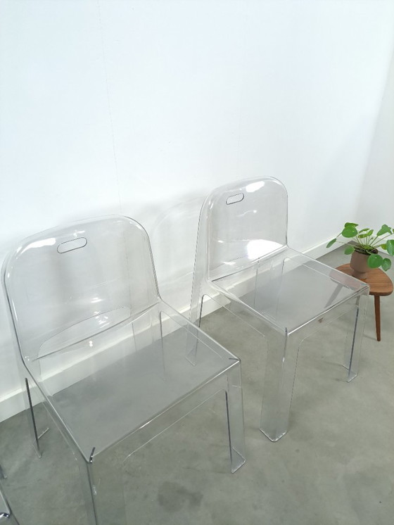Image 1 of Design plexiglas stapelbare stoelen Trono by Sottsass Associati 2005 Segis Italy