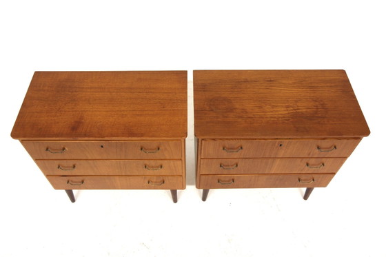 Cassettiera Scandinava in Teak, Svezia, 1950, Set di 2, Cassettiere, Metallo, Scandinavian (foto 3 di 5)