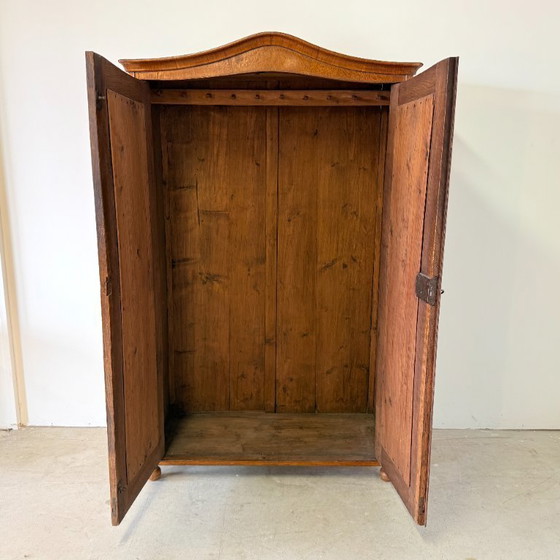 Antieke Eiken Biedermeier Meidenkast met Authentiek Pennenrek – Kledingkasten, Wood, Vintage (photo 5 of 15)