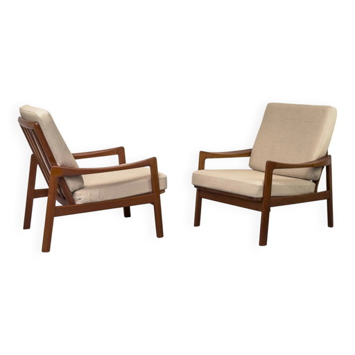Sillones Lounge de teca de Tove & Edvard Kindt Larsen para Gustav Bahus, Juego de 2