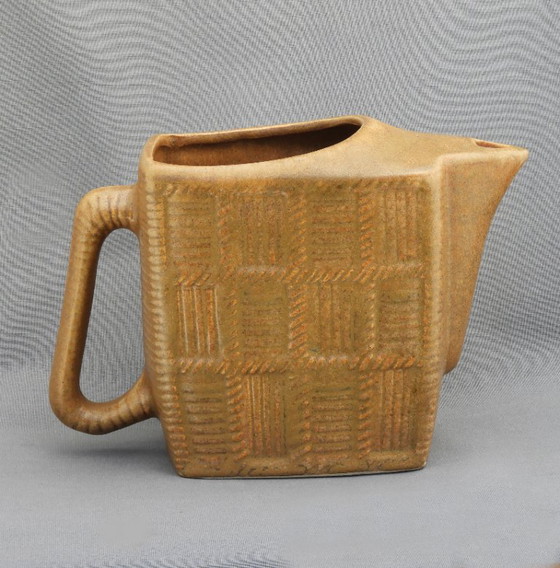 Brocca Vintage Mid Century Stile Bauhaus Barware C1950 Francia, Stoviglie, Ceramica, Giallo (foto 4 di 9)