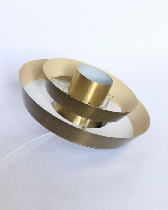Image 1 of Vintage Danish brass pendant lamp Jo Hammerborg