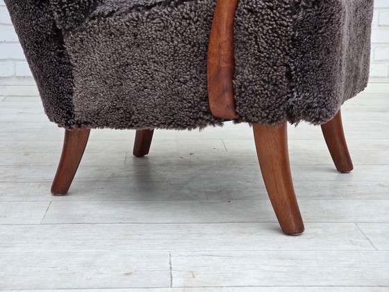 1960s, Danish armchair, reupholstered, genuine sheepskin. – Other (photo 19 of 22)
