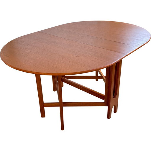 Vintage Scandinavian table with teak flaps, 1960s