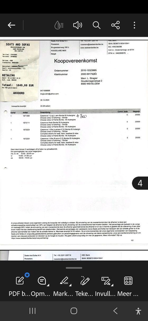 Image 1 of Luxe Elektrisch Relaxsalon (3 Motoren) – Aubergine Fluweel – 10 mnd oud