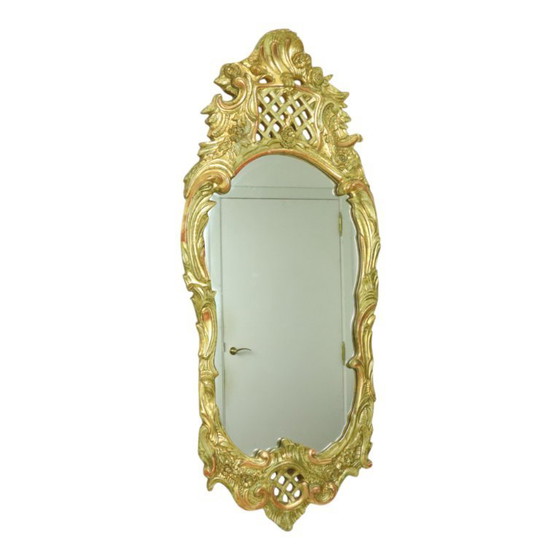 Image 1 of Zweedse Klassieke Spiegel Bladgoud Verguld 119cm