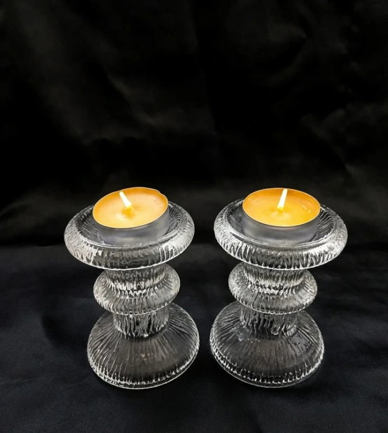 Set of 2 Luminarc Vintage Glass Candle Holders 70s (photo 5 of 5)