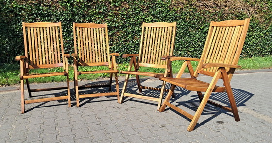 Image 1 of 4 chaises de jardin en teck Sunyard Veronica