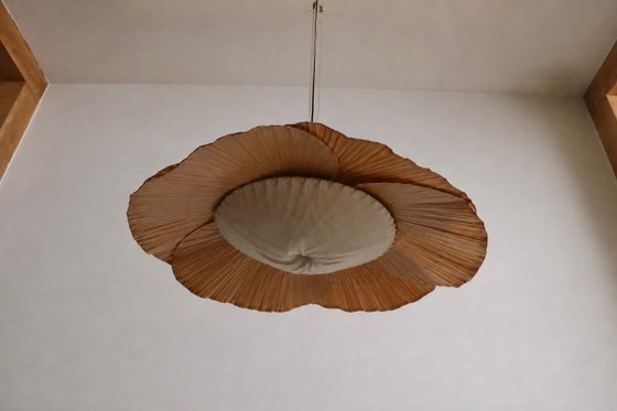 Image 1 of Uchiwa Hana II kroonluchter van Ingo Maurer voor Design M, jaren 70.