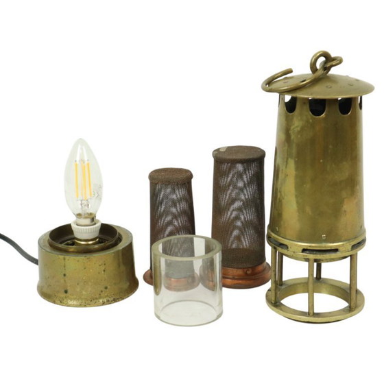 Image 1 of Old Brass Miner's Lamp Memorabilia