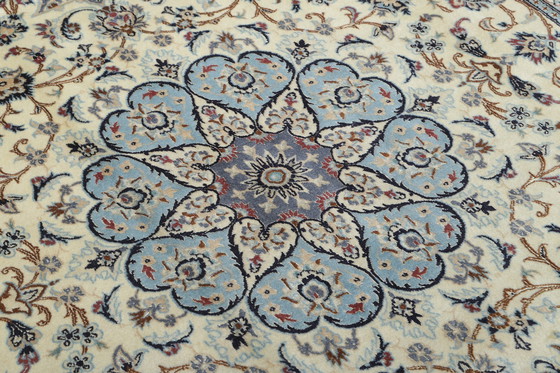Image 1 of Origineel handgeknoopt Perzisch Tapijt Nain 9 La Fijn Met Zijde 308 X 200 Cm Top Conditie
