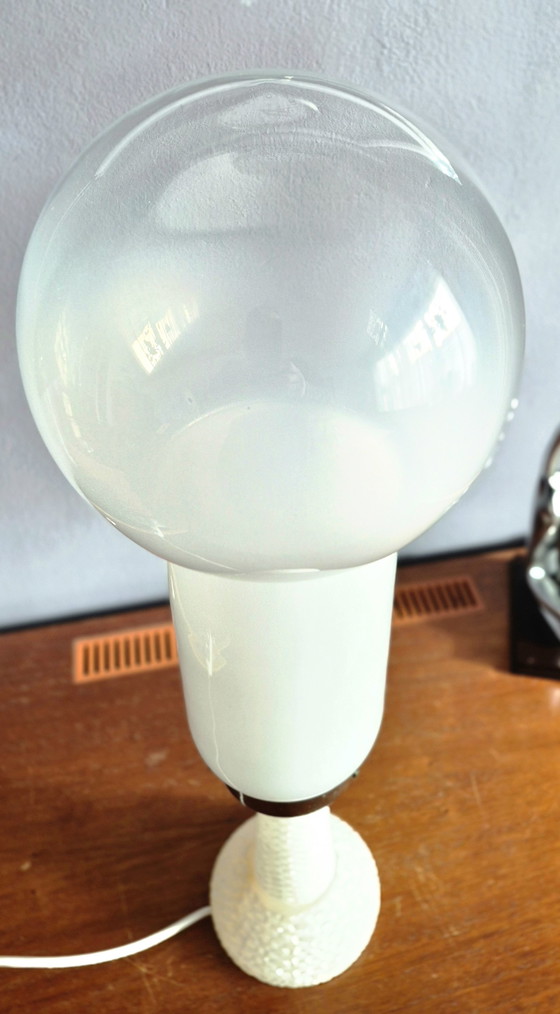 Image 1 of Exclusive Large Murano Glass Alabaster Table Lamp Vintage Art Mid Century 60s 70s