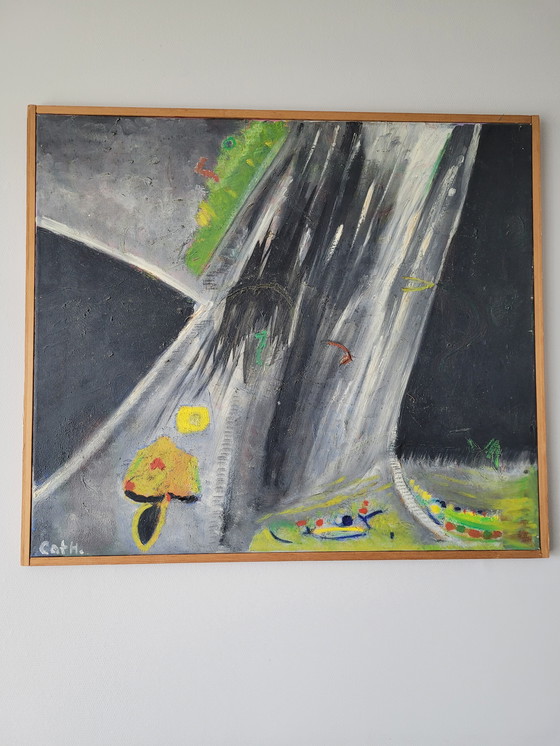 Image 1 of Set di 9 dipinti astratti di Cath Weegels