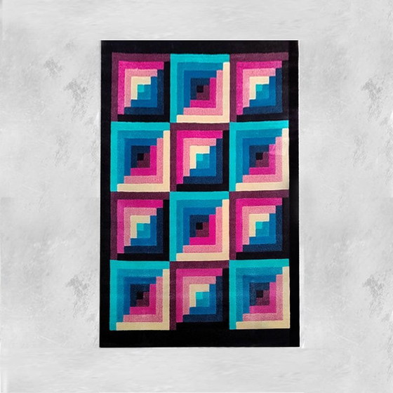Image 1 of 1980S Gorgeous Geometric Italian Woolen Rug By Missoni For T&J Vestor