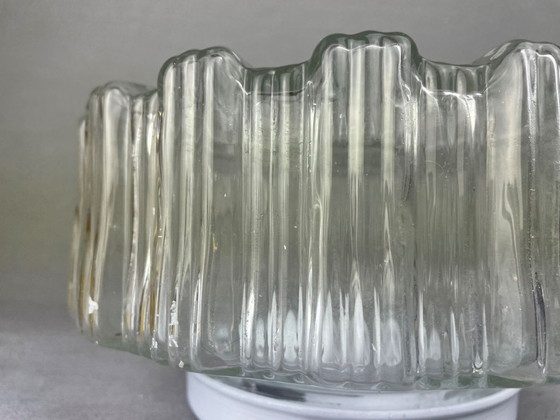 Image 1 of Helder glazen wand- of plafondinbouwlamp, ideaal voor lage plafonds