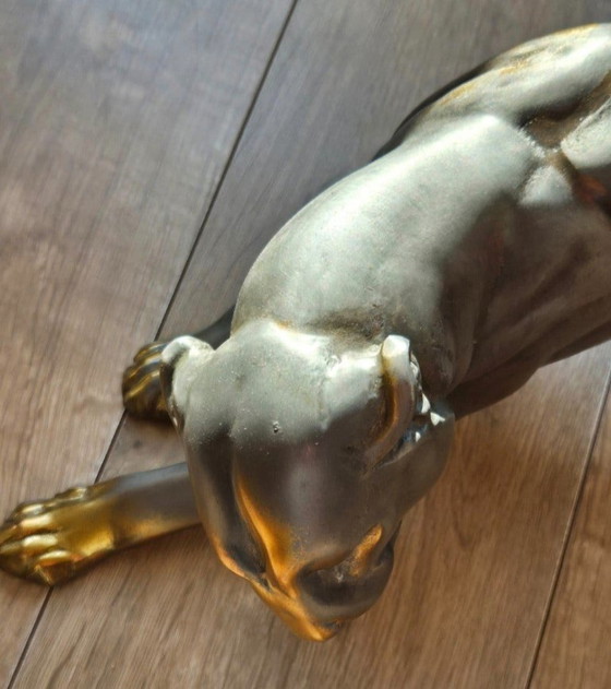 Art Deco panter sculptuur – Decoratieve objecten, Metaal (photo 22 of 24)