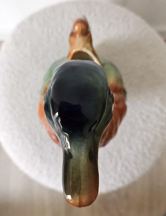 Image 1 of Large duck-shaped earthenware pitcher from Saint-Clément – ​​signed – vintage