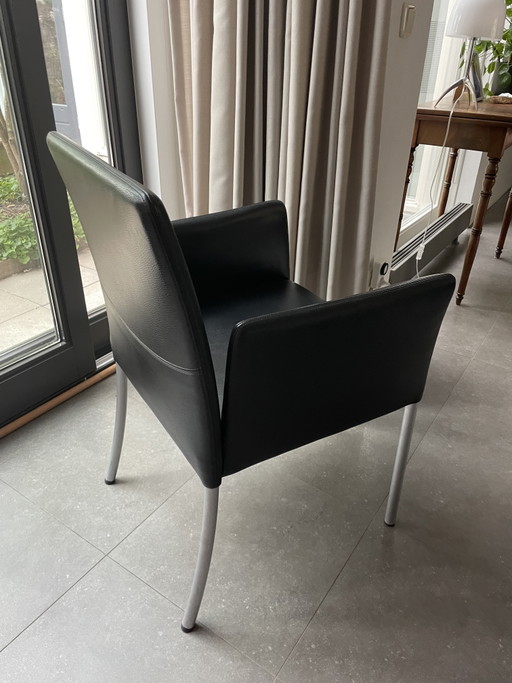4 Walter Knoll Dining Chairs Model Jason – eetkamerstoelen, Leather, Metal (photo 2 of 5)
