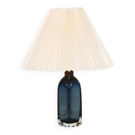 Blue crystal table lamp by Carl Fagerlund for Orrefors model RD1406 – tafellampen, Brass, Scandinavian