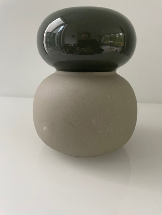 Image 1 of Modern sculptural design vases in taupe, dark green and mint