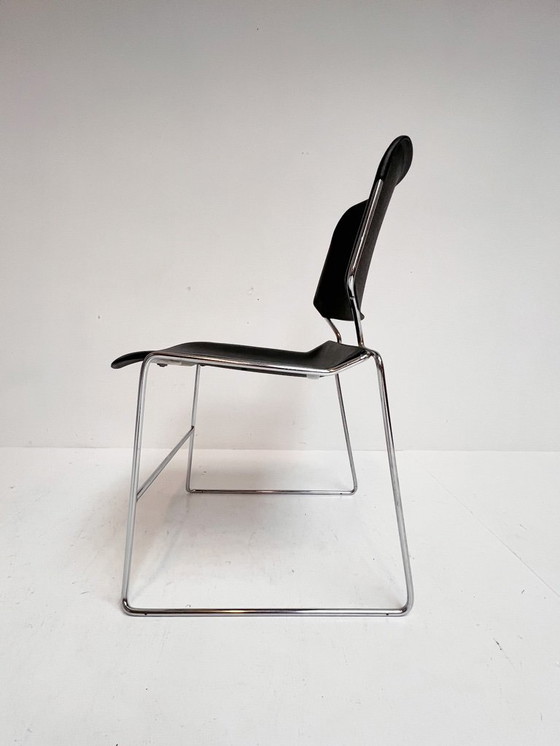 Image 1 of Set of 6 black Matrix Krueger chairs by Thomas Tolleson, 1970s